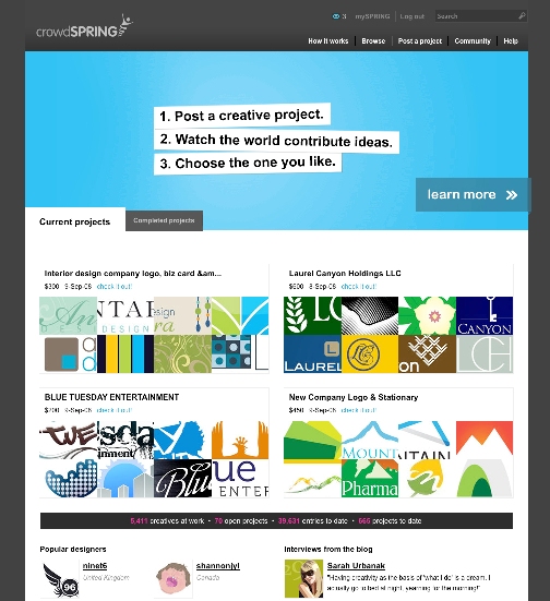 crowdspring-page crowdSPRING's home page