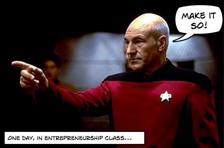 Captain Jean Luc Picard, from Star Trek: The Next Generation, of course.