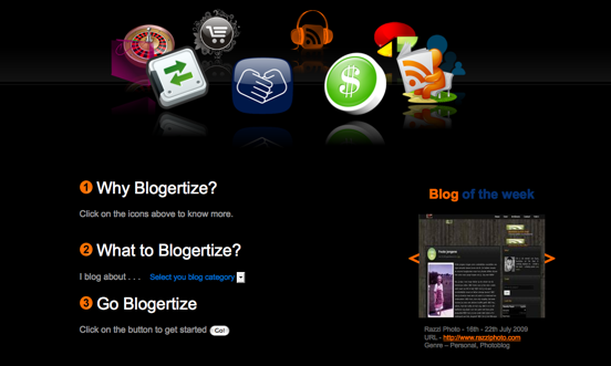 blogertizeworld_ss1 Some of the various services offered by Blogertizeworld.
