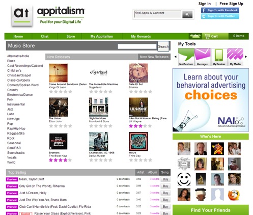 Appitalism Music Store View A look at Appitalism's music store.