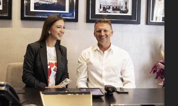 Elvira Gavrilova with the British businessman Glyn Hutchinson, the Sales Director of Icon Connet (London)