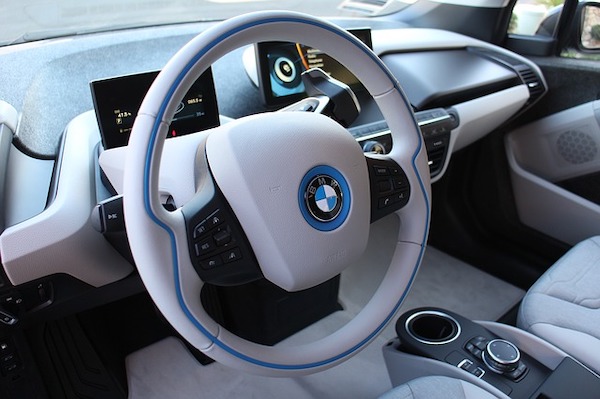 BMW car driving wheel