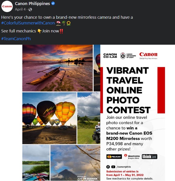 facebook contest