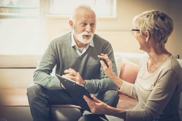 older man talking